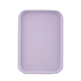 Kitchen Serving Tray Wheat Straw Rectangular Nordic Style Cupcake Fruit Snack Tea Tray for Home Office Restaurant Purple M (Size: Approx. 31x22.5cm / 12.2x8.9in)