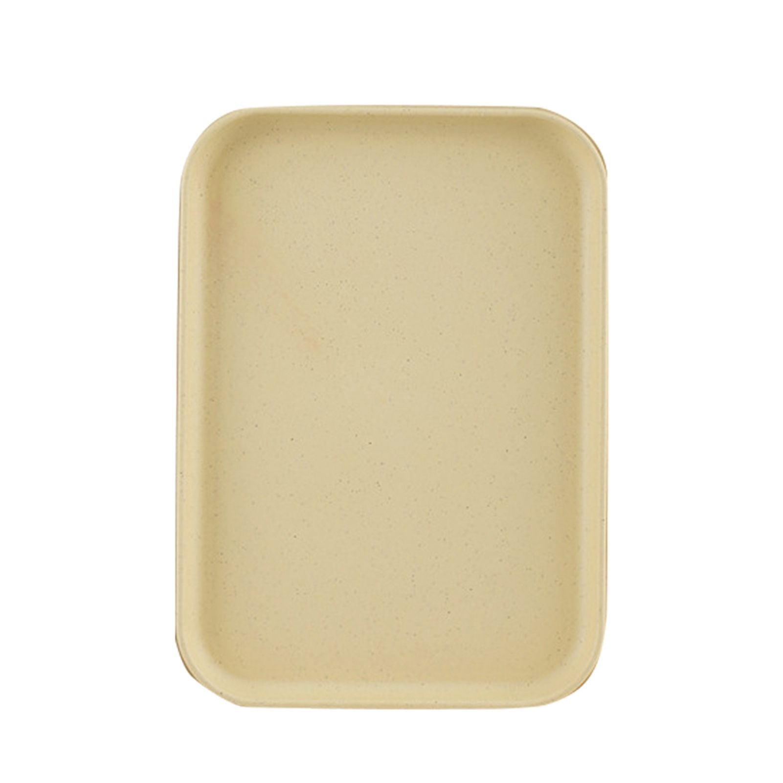 Kitchen Serving Tray Wheat Straw Rectangular Nordic Style Cupcake Fruit Snack Tea Tray for Home Office Restaurant Yellow L (Approx. 38x27cm / 15.0x10.6in)
