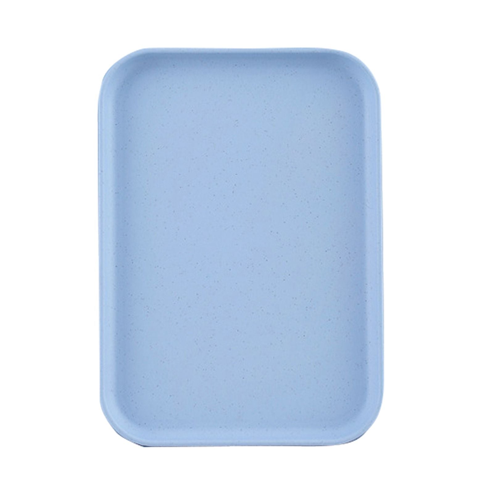 Kitchen Serving Tray Wheat Straw Rectangular Nordic Style Cupcake Fruit Snack Tea Tray for Home Office Restaurant Light Blue L (Approx. 38x27cm / 15.0x10.6in)