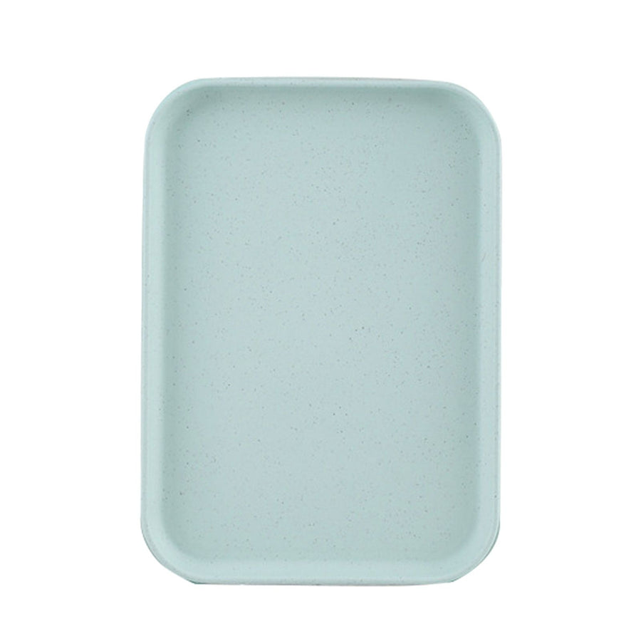 Kitchen Serving Tray Wheat Straw Rectangular Nordic Style Cupcake Fruit Snack Tea Tray for Home Office Restaurant Light Green S (Approx. 25x17cm / 9.8x6.7in)