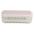 Silicone Ice Cube Mold BPA Free Square Ice Tray Storage Box with Lid for Household Pink