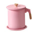 Oil Strainer Pot 1.4L Wood Grain Easy Operation No Rust Oil Storage Supplies Filter for Home Canteen Pink