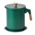 Oil Strainer Pot 1.4L Wood Grain Easy Operation No Rust Oil Storage Supplies Filter for Home Canteen Dark Green
