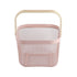 Fruit Colander Metal Material Comfortable Portable Handle Wear Resistant Practical Vegetable Drain Basket for Kitchen Pink