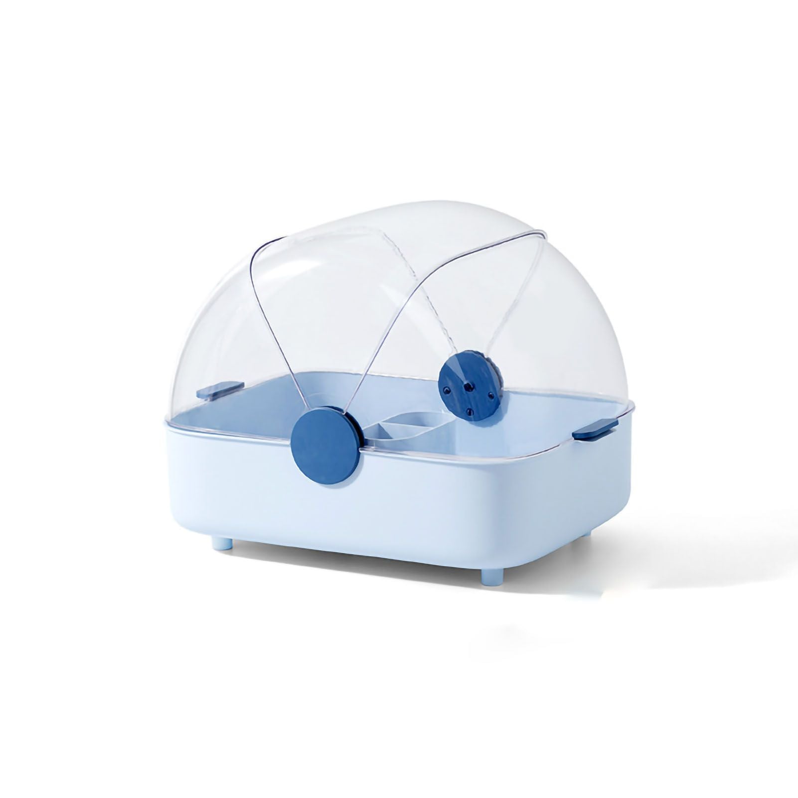 Tableware Storage Box Multifunctional Chopsticks Dishes Drying Box with Cover Kitchen Utensil Blue