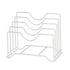 Chopping Board Storage Rack Iron 4 Slots Integrated Pot Lid Holder for Kitchen Countertop White