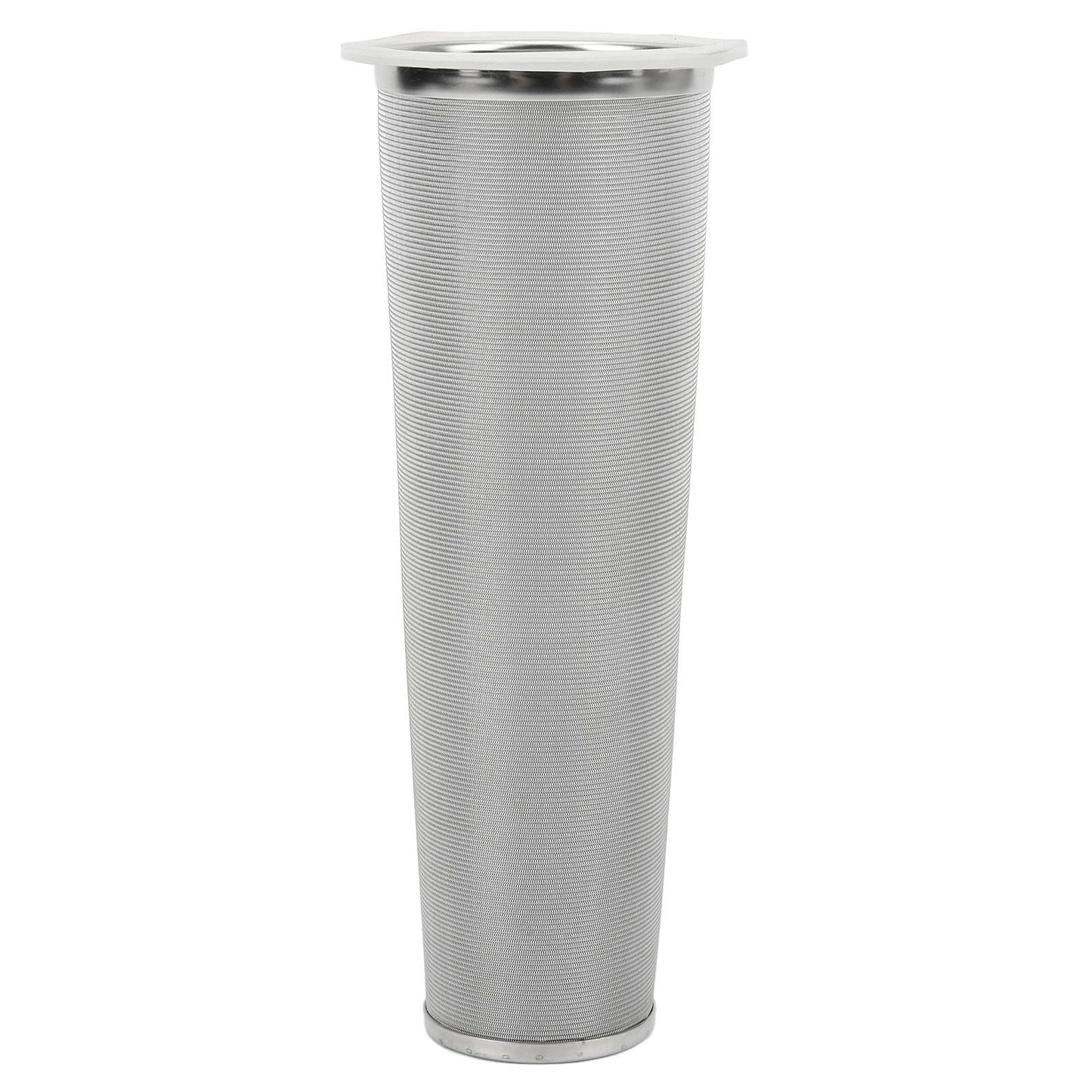 304 Stainless Steel Cold Brew Coffee Filter Cone Mesh with White Rubber Circle Coffee Brew Infuser for Fruit Drink 8x21cm/3.1x8.2in