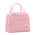Lunch Bag High Capacity Reusable Tote Heat Preservation Dinner Insulation Hangbag Pink