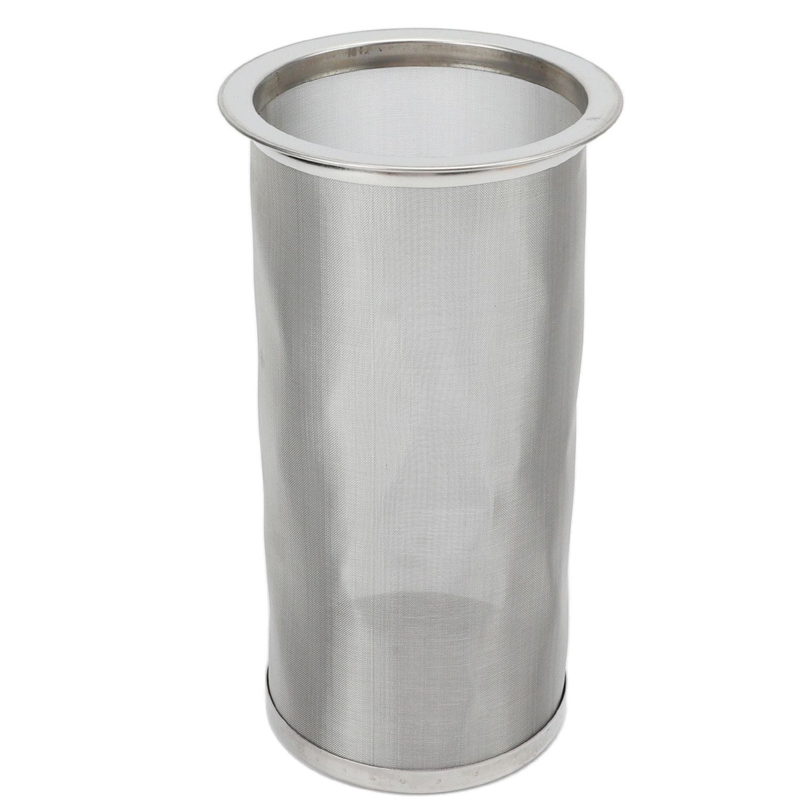Cold Brew Coffee Filter Stainless Steel Reusable Wide Mouth Mesh Cylindrical Filter with White Gasket for Tea 8x15cm/3.15x5.91in