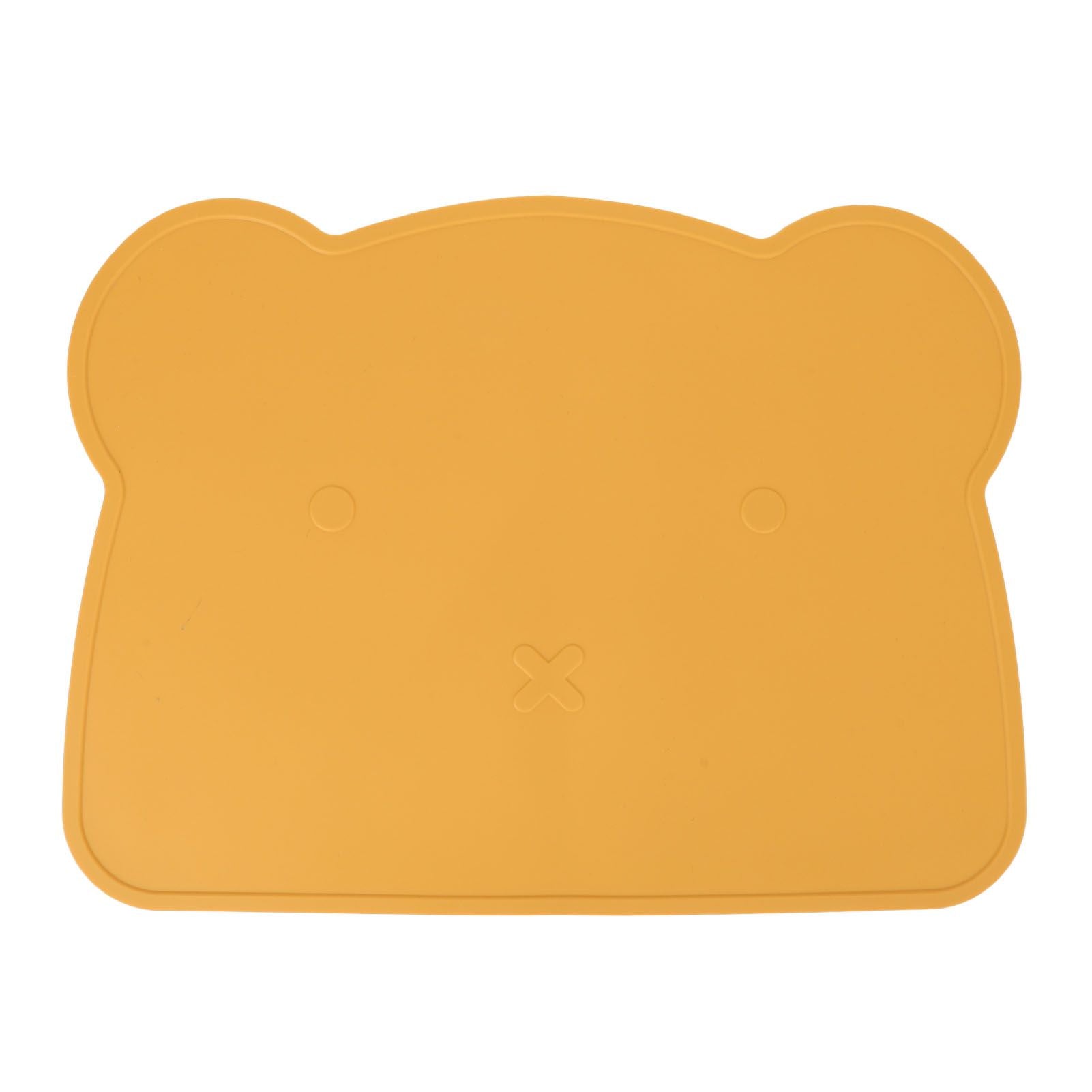 Silicone Placemat Thicken Heat Insulation Anti Slip Soft Elastic Silicone Bear Placemat for Home Hotel Restaurant Yellow