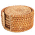 6 PCS Rattan Coasters Hand Made Teacup Coasters Set Insulated Rattan Cup Placemat Teacup Accessories 10cm / 3.9in