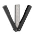 Double Sided Sharpener Portable Emery Fan Shaped Folded Pocket Sharpener for Outdoor Garden Black