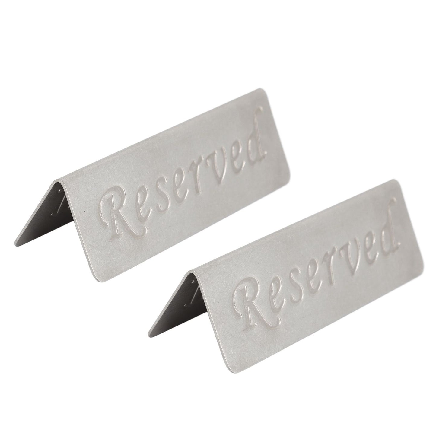 2Pcs Metal Stainless Steel Reserved Sign Double Sided Reserved Table Signs for Restaurants Bar Cafe Tea Room Hotel