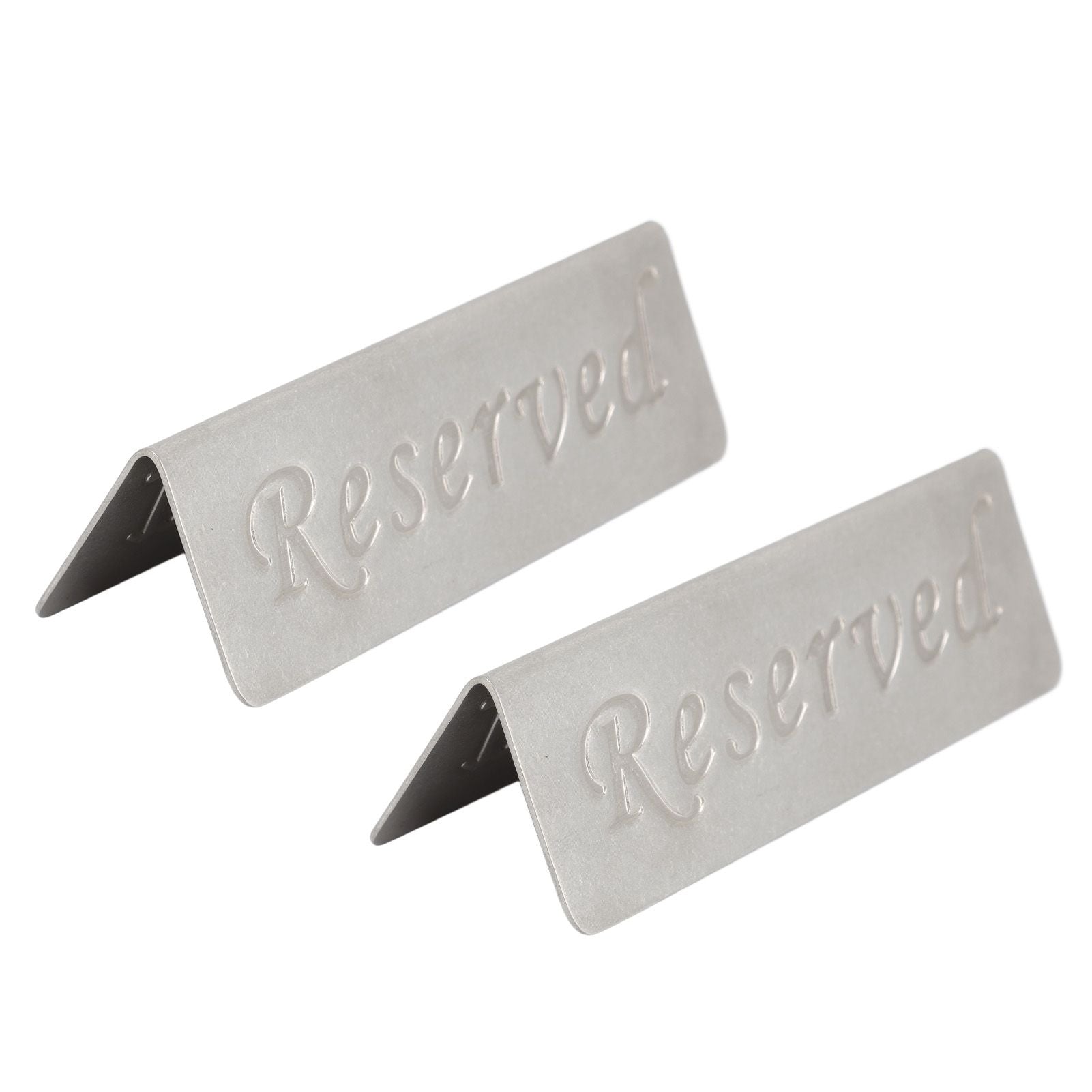 2Pcs Metal Stainless Steel Reserved Sign Double Sided Reserved Table Signs for Restaurants Bar Cafe Tea Room Hotel