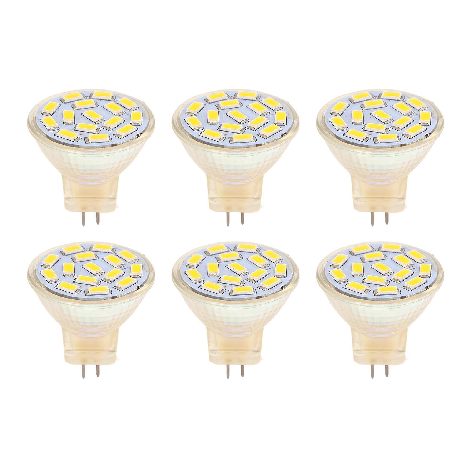 6Pcs GU4 LED Bulb 270LM 15LED Energy Saving Light Bulb MR11 Track Lamp Beads 12V 3W Warm Light 3000K