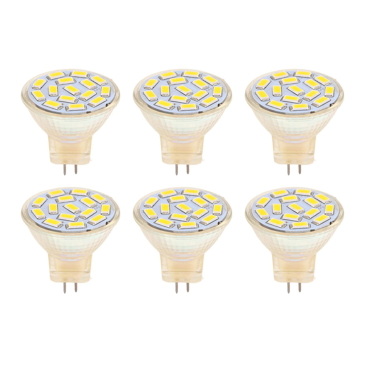 6Pcs GU4 LED Bulb 270LM 15LED Energy Saving Light Bulb MR11 Track Lamp Beads 12V 3W Warm Light 3000K
