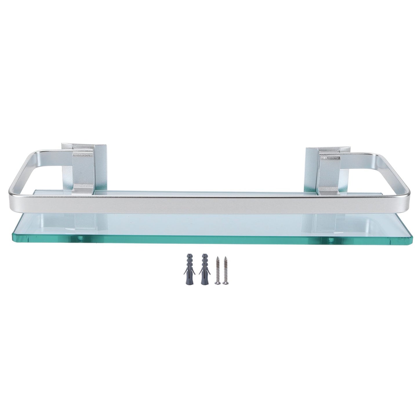 Space Aluminum Shelf Tempered Thickened Glass Bathroom Toilet Glass Storage Organizer Rack