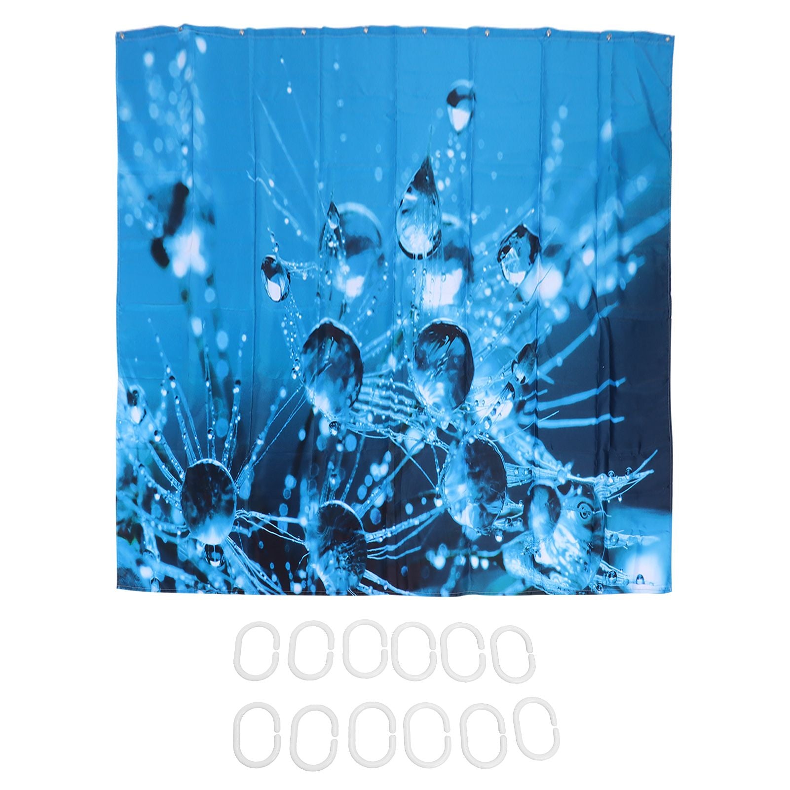 Shower Curtain with 12 Hooks Waterproof Shower Bath Curtain for Bathroom Decoration180x180 cm