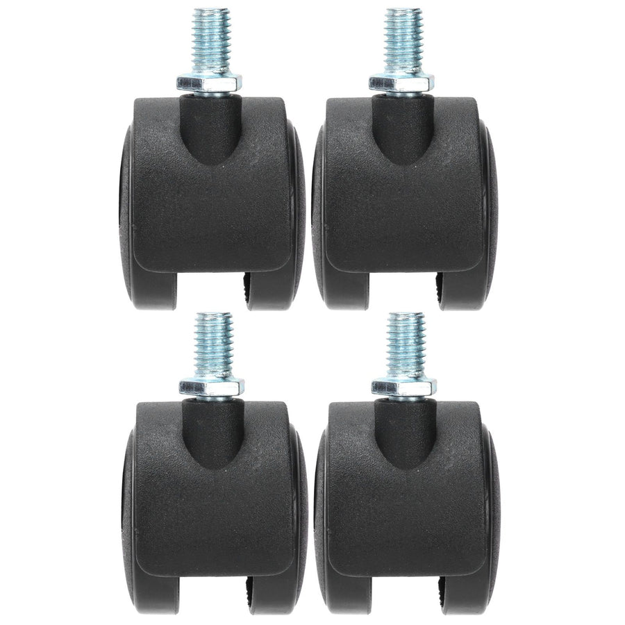 4Pcs PU Casters with Brake 1.5in Universal Wheel for Cabinet Bookshelf Trolley Black