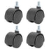 4Pcs 1.5in Casters 360 Degree Rotatable Universal Plastic Wheel for Cabinet Chair