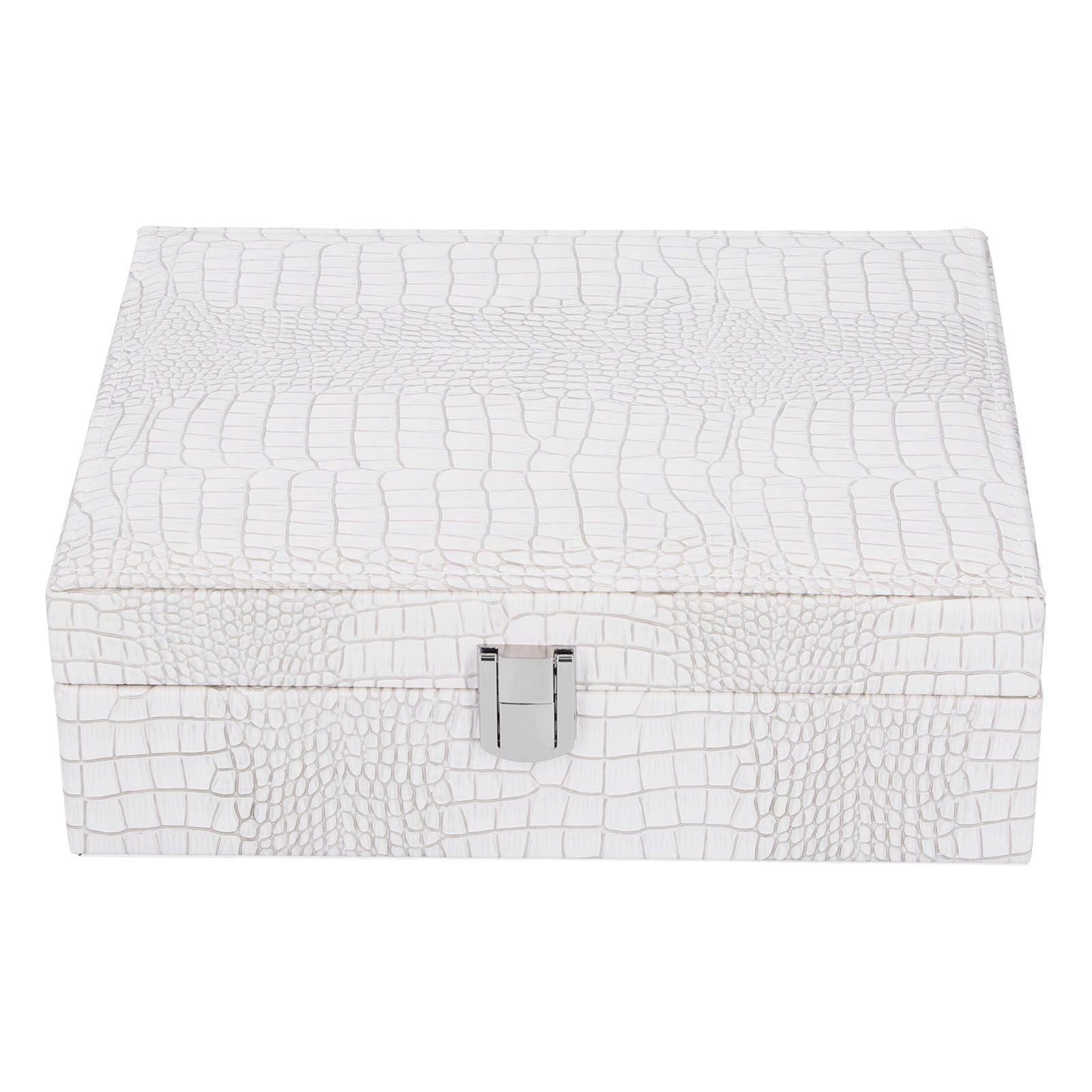 White Artificial Leather Multilayer Jewelry Box Portable Packaging Box for Collecting