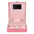 Pink Artificial Leather Jewelry Box Watch Jewelry Packaging Container Holder for Girls