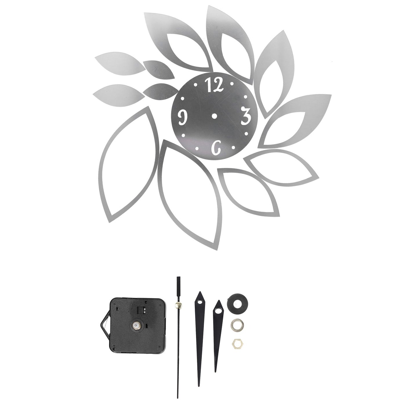 DIY Mirror Wall Clock Stickers Modern Decor for Home Living Room Background StickerSilver