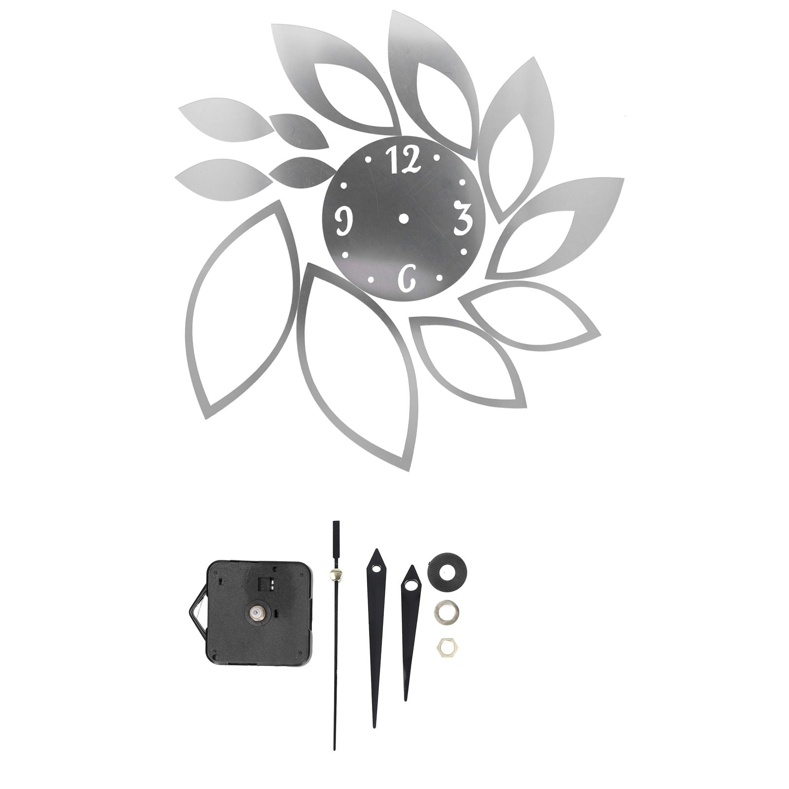 DIY Mirror Wall Clock Stickers Modern Decor for Home Living Room Background StickerSilver