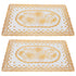 2PCS 30cmx45cm PVC Table Mat Gold Placemats Cup Coaster Pad Kitchen Wedding DecorationStyle 1