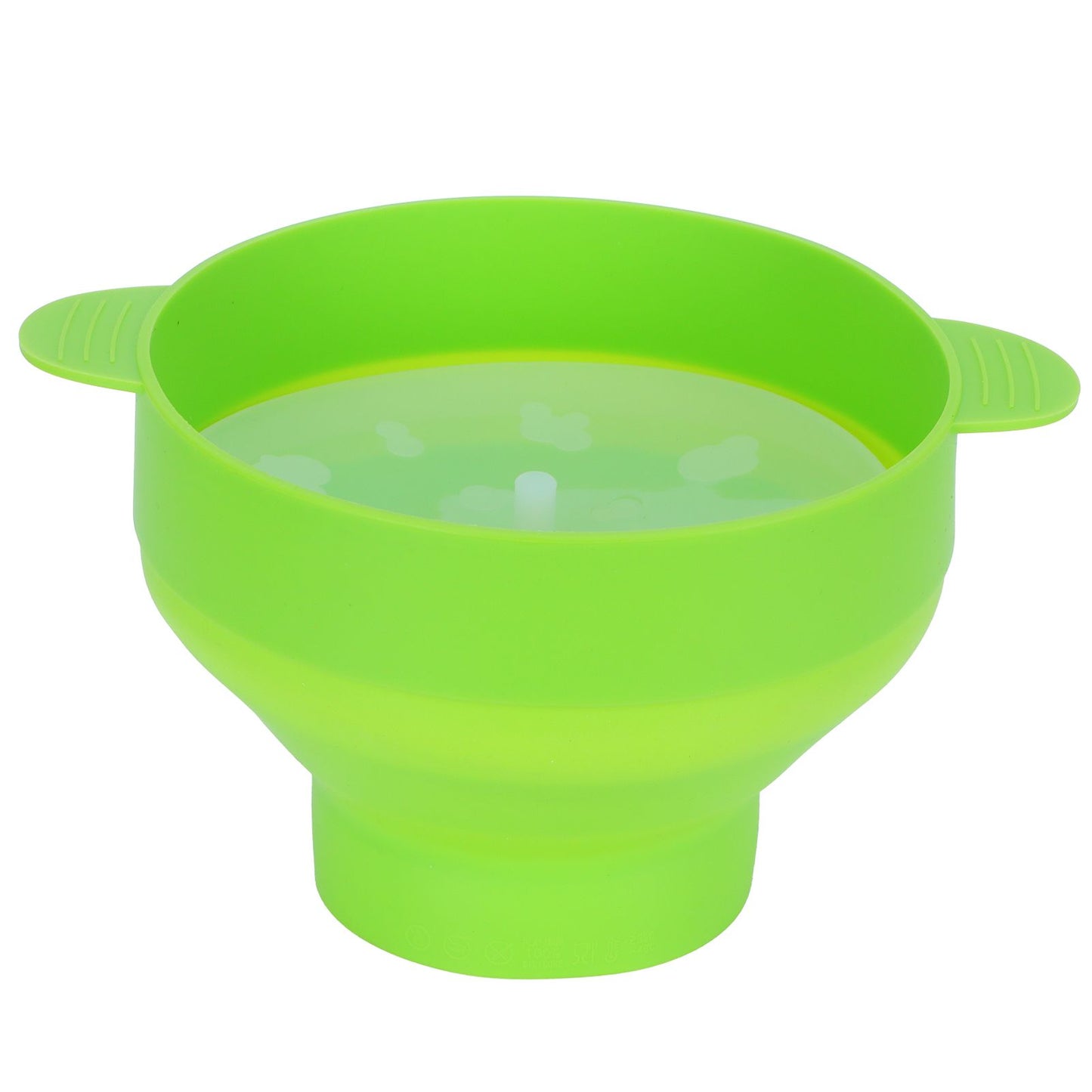 Popcorn Bucket Folding Silicone DIY Popcorn Maker Bowl with Lid Kitchen Accessory(With HandleGreen )