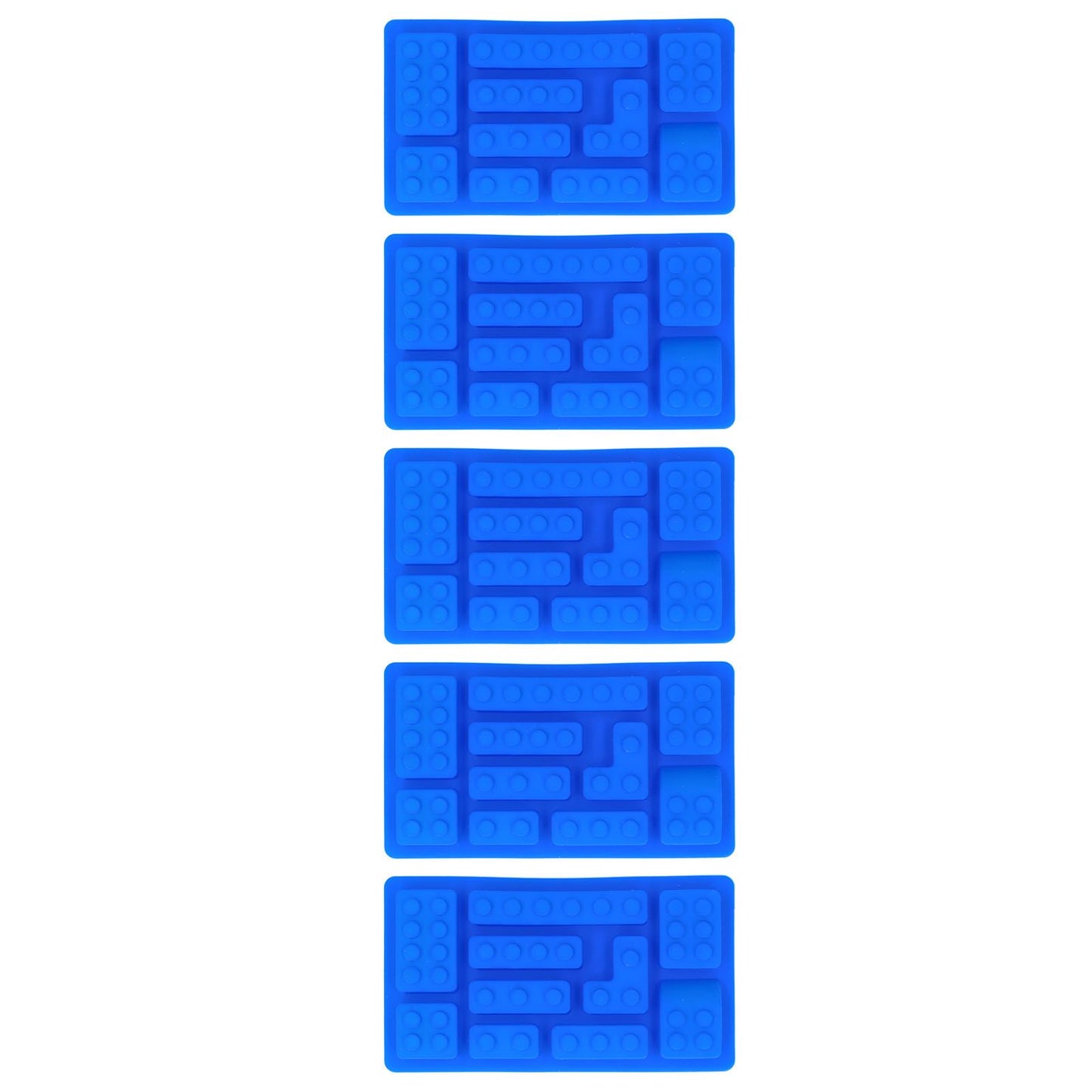 5Pcs Blue Silicone Ice Tray Mold Block Shape Chocolate Cake DIY Baking Mold for Bakery Home