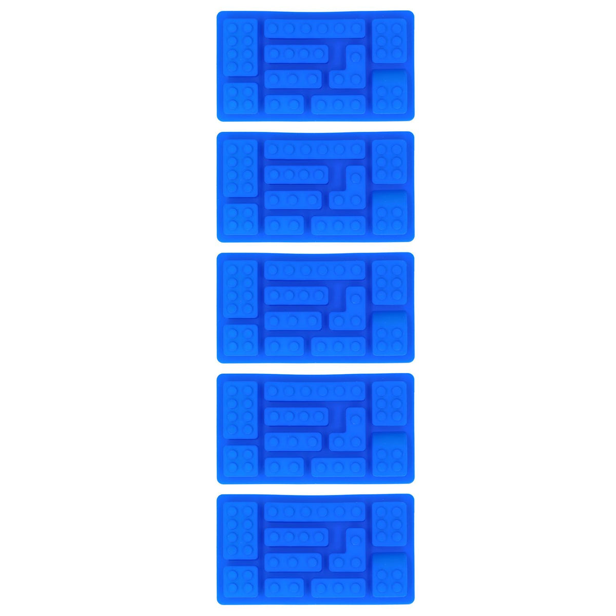 5Pcs Blue Silicone Ice Tray Mold Block Shape Chocolate Cake DIY Baking Mold for Bakery Home