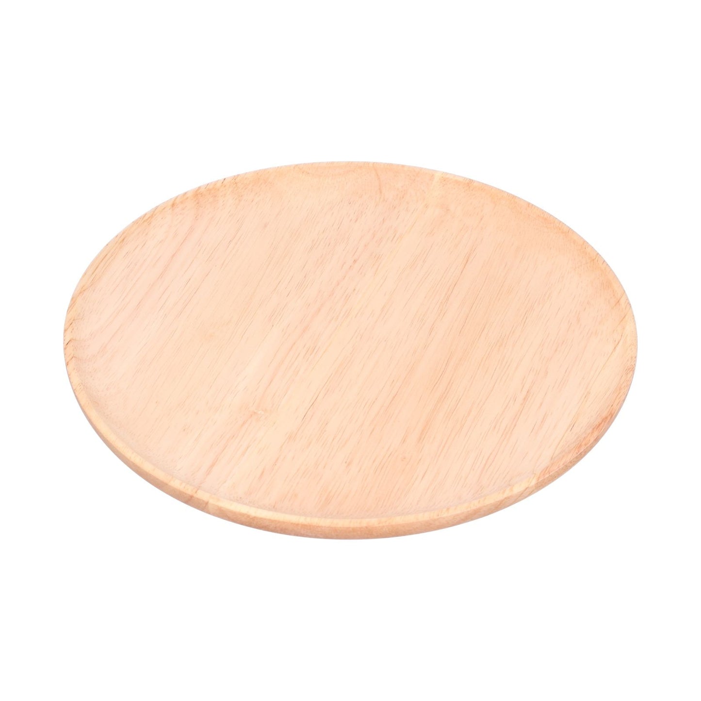Rubber Wood Dinner Plate Round Tea Serving Tray Fruit Snack Tray Food Storage Plate27cm