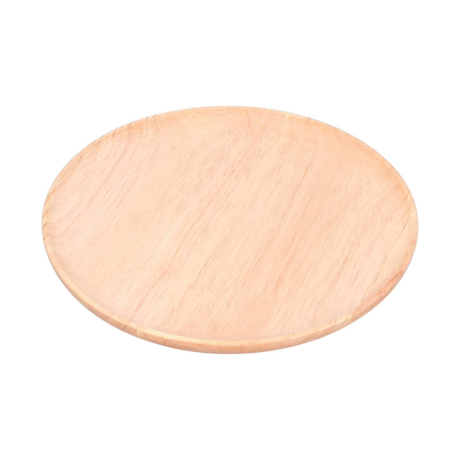 Rubber Wood Dinner Plate Round Tea Serving Tray Fruit Snack Tray Food Storage Plate27cm