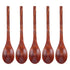 5PCS Japanese Style Wood Spoon Long Handle Soup Spoons Household Tableware Kitchen Tools
