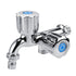 Electroplating Plastic Washing Machine Cold Water Faucet Sink Basin Water Tap with Double Spout Shutter Handle G1/2