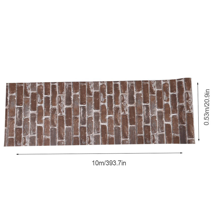 Vintage Rustic 3D Effect Brick Wallpaper Decorative Wallpaper for Home Cafe Bar Brown