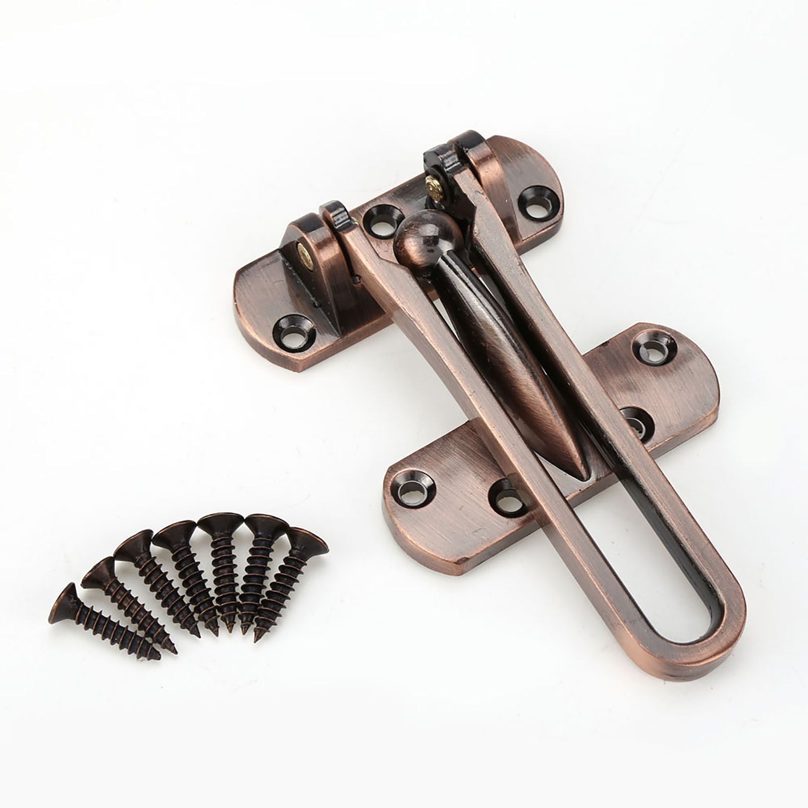 Heavy Duty Zinc Alloy Safety Guard Security Door Lock Latch for Home Hotel Door (Red Bronze)
