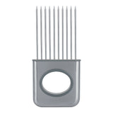 Stainless Steel Onion Holder Fruits Veg Meat Cutter Slicer Peeler Chopper with 10 Prongs