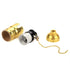 E27 Aluminum Vintage Light Socket with Pull Chain Desk Lamp Lighting Holder Screw Base (Golden)
