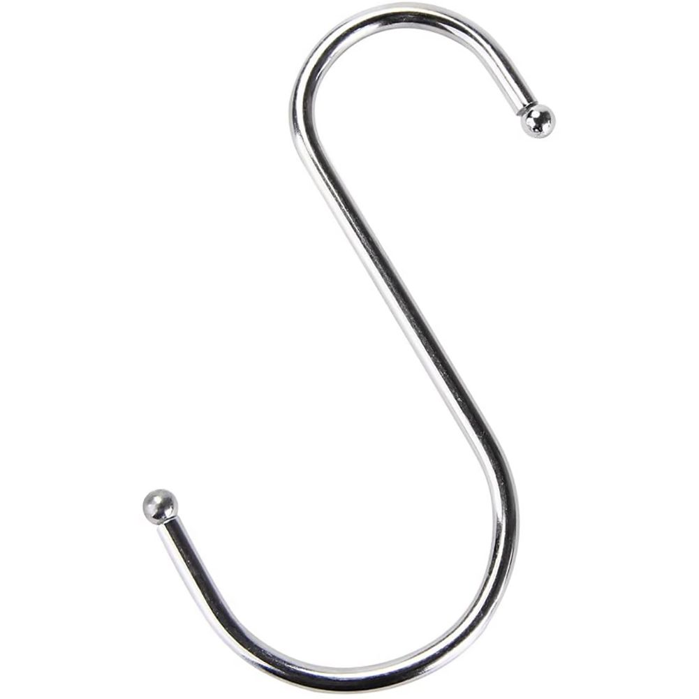 10pcs S Shaped Metal Hook Multi functional Bathroom Kitchen Hanging Hanger Clothes Holder (L)