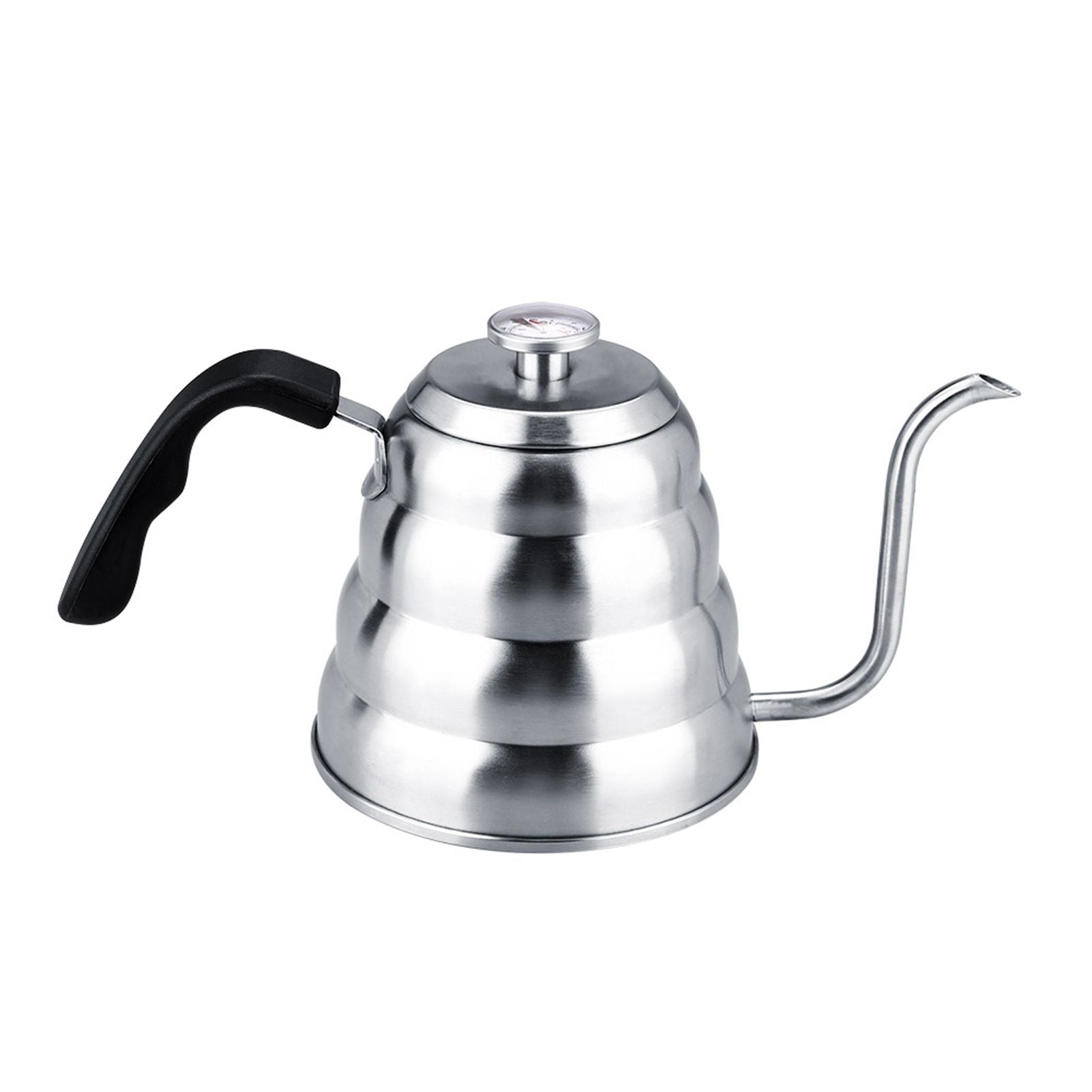 304 Stainless Steel Pour Over Coffee Gooseneck Kettle Teapot with Thermometer Home 1.2L