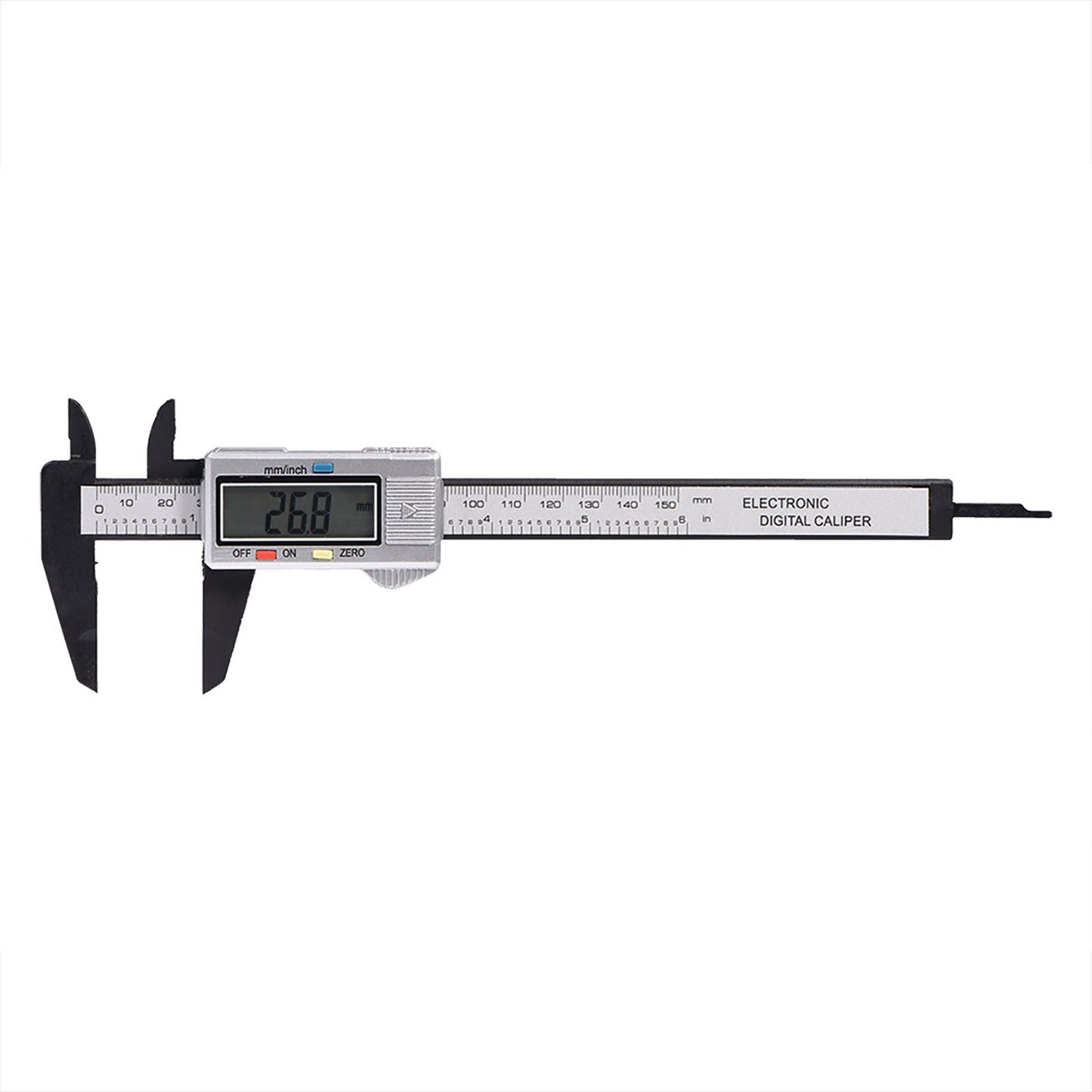 Digital Caliper with Extra Large LCD Screen for Measuring Inside Outside Depth Steps (Silver)