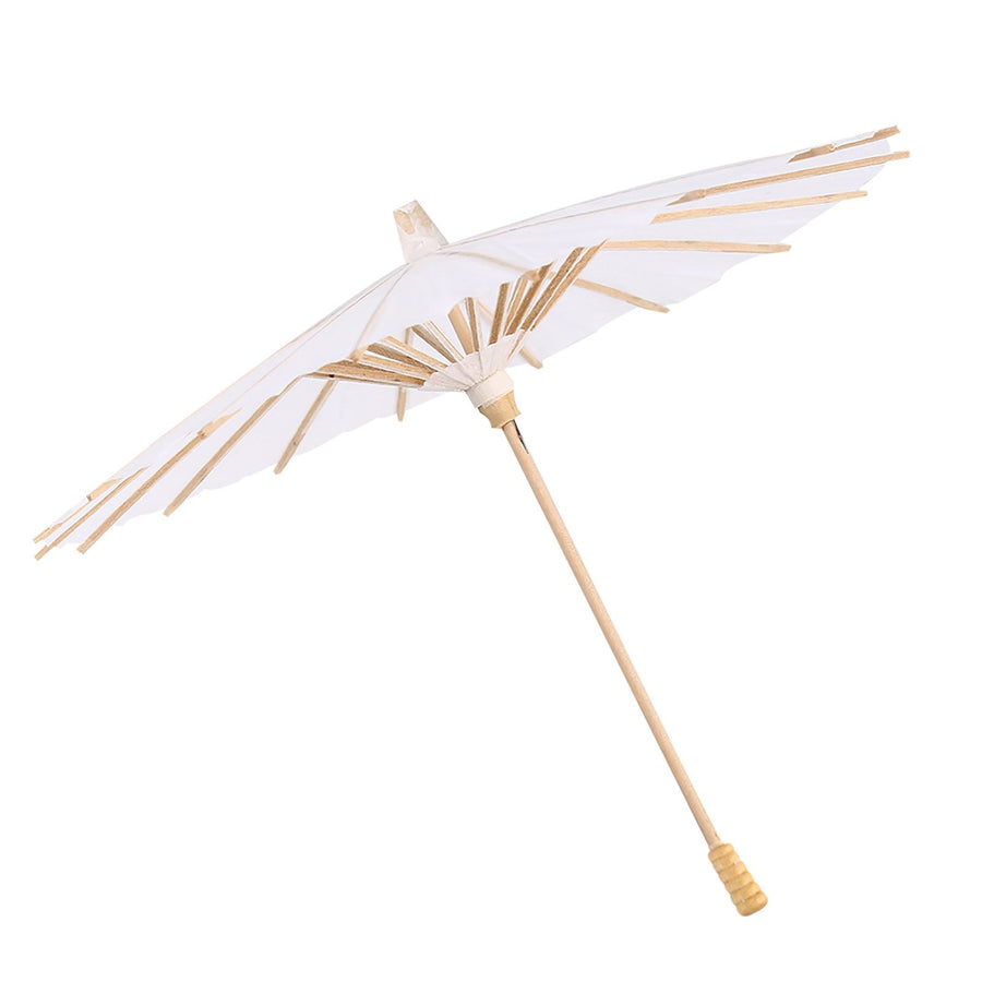 White Color Paper Decorative Umbrella Parasol School Decor Photo Prop (30cm)