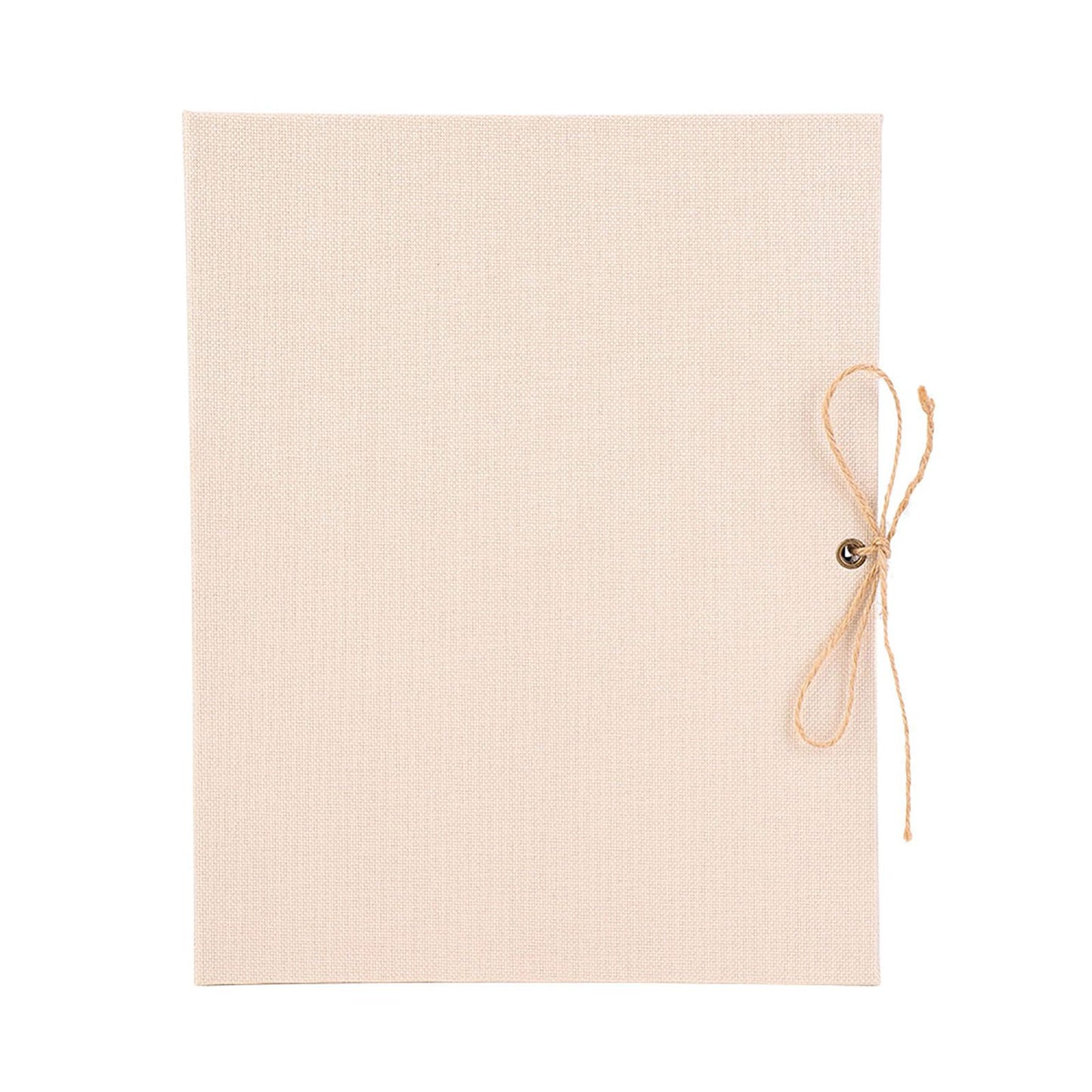 Creative Linen DIY Craft Card Album Scrapbook Simple Loose Leaf with Rope Strap 30 Pages(Beige)