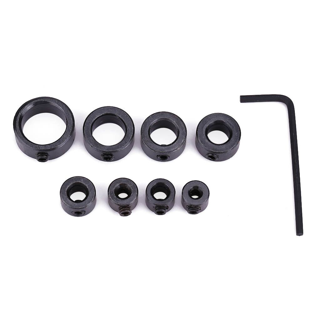 8pcs/set 3~16mm Drill Depth Stop Collars Assortment Set with Hex Wrench Woodworking Tool