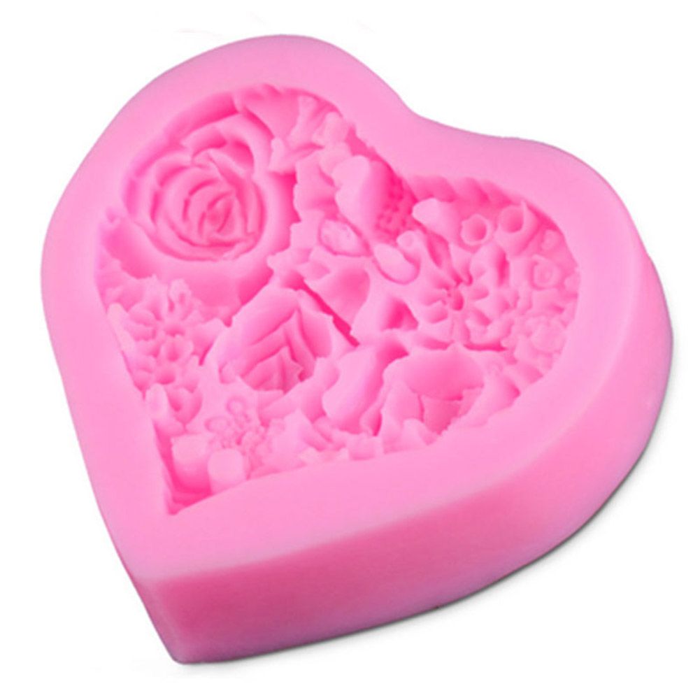 Heart shaped Silicone Mould Washable Heat Resistant Mold for Chocolate Dessert Cookie