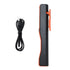 Rechargeable COB LED Flashlight Hand Pocket Pen Work Light with Magnetic Rotating Clip Orange