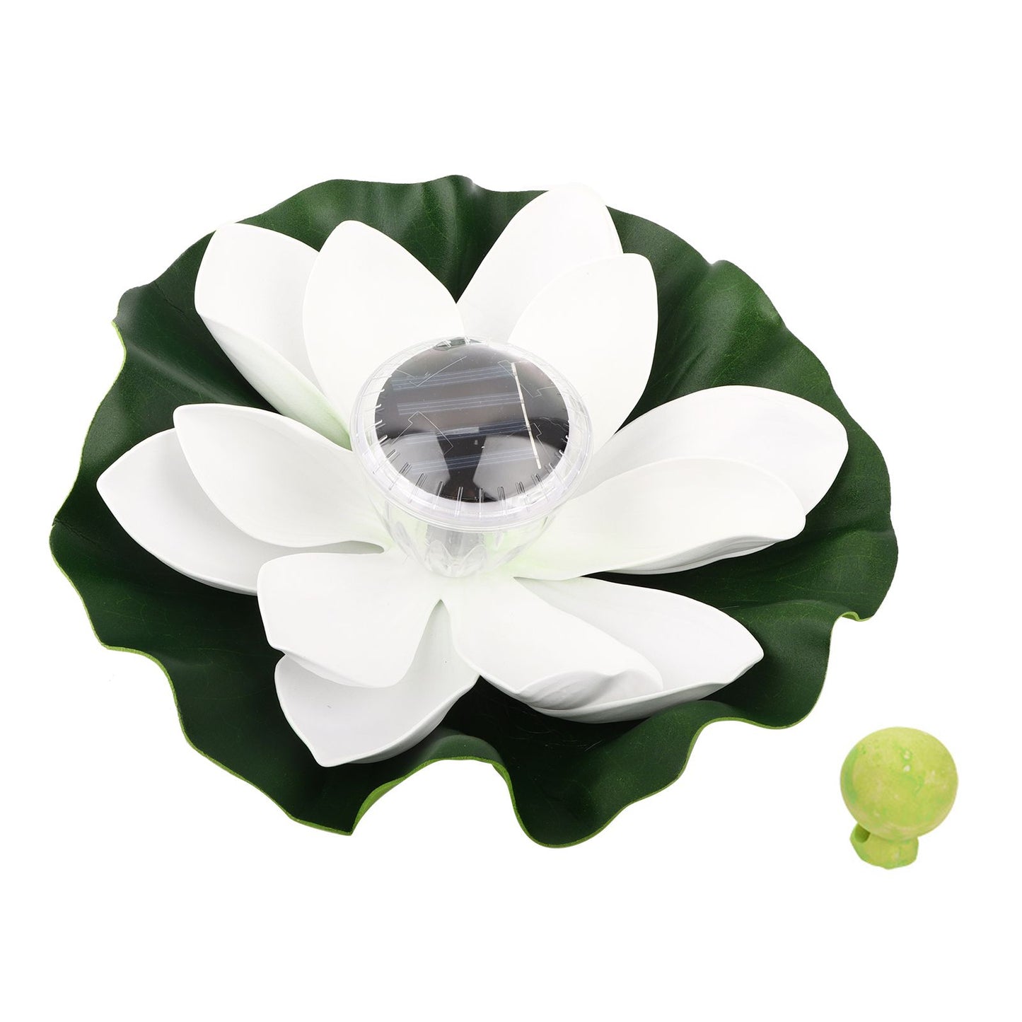 Waterproof Solar Power LED Color Changing Lotus Flower Floating Lamp Garden Colorful White