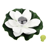 Waterproof Solar Power LED Color Changing Lotus Flower Floating Lamp Garden Colorful White